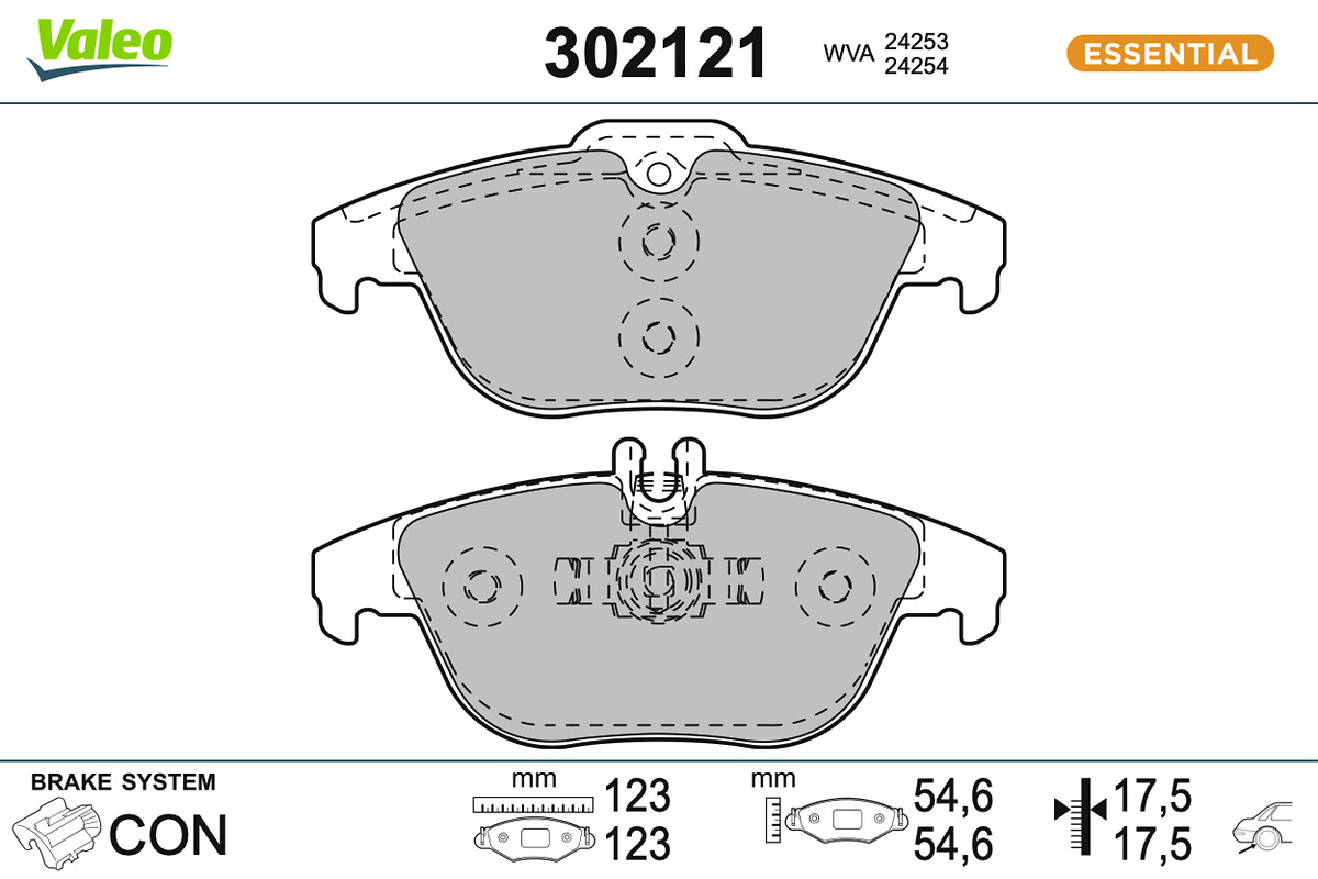 Jeu de 4 plaquettes de frein VALEO ref. 302121